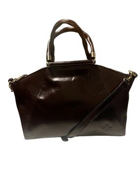 Patricia Nash Holland Top Handle Satchel Dark Brown